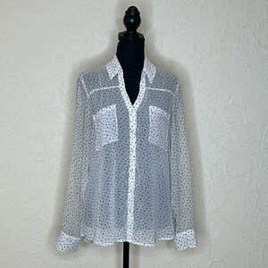 EXPRESS PORTOFINO SHIRT WHITE STAR BLOUSE